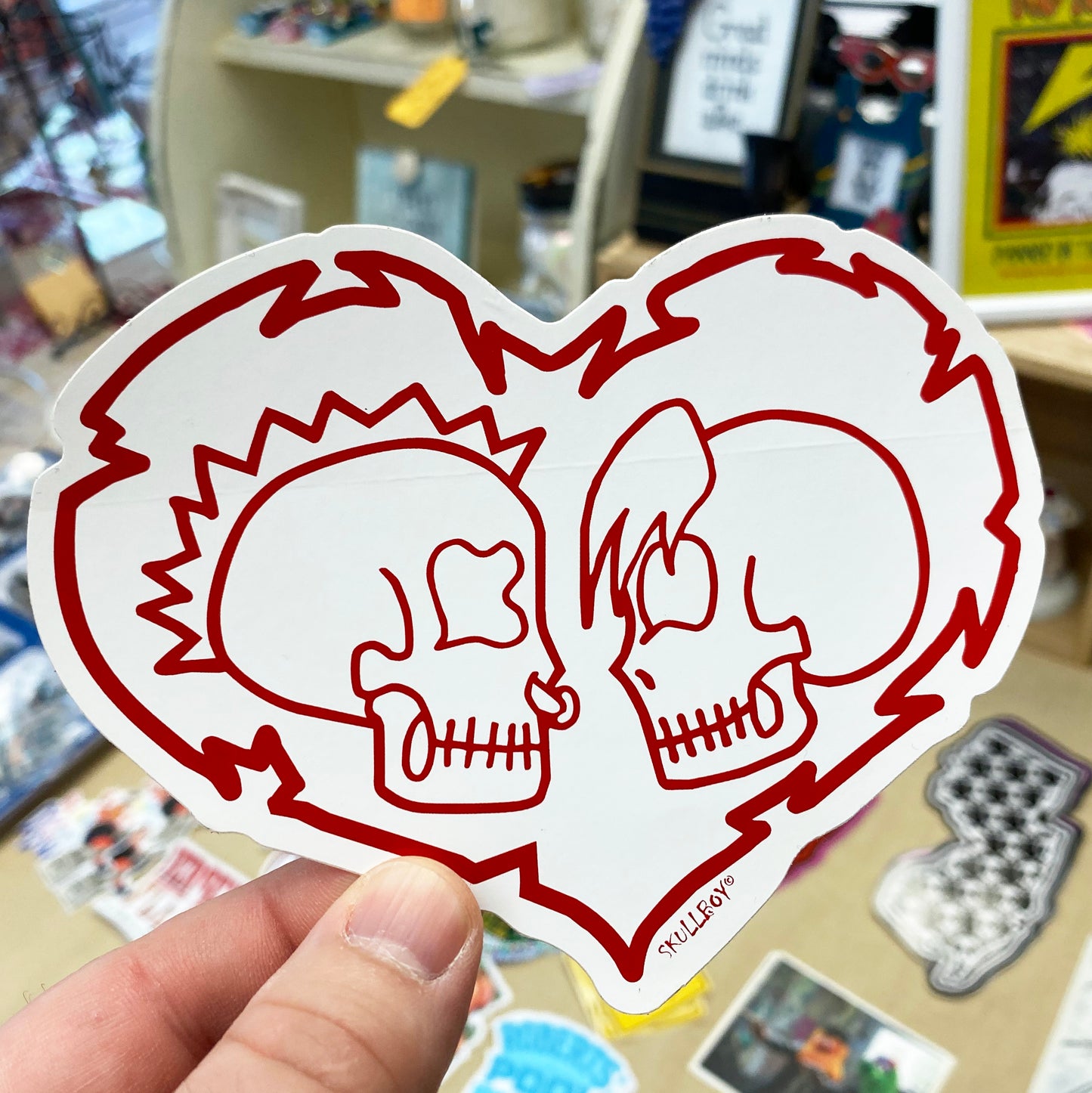 Two Skulls One Heart | Sticker