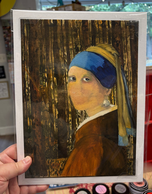 Fed Up Girl with a Pearl Earring | Print