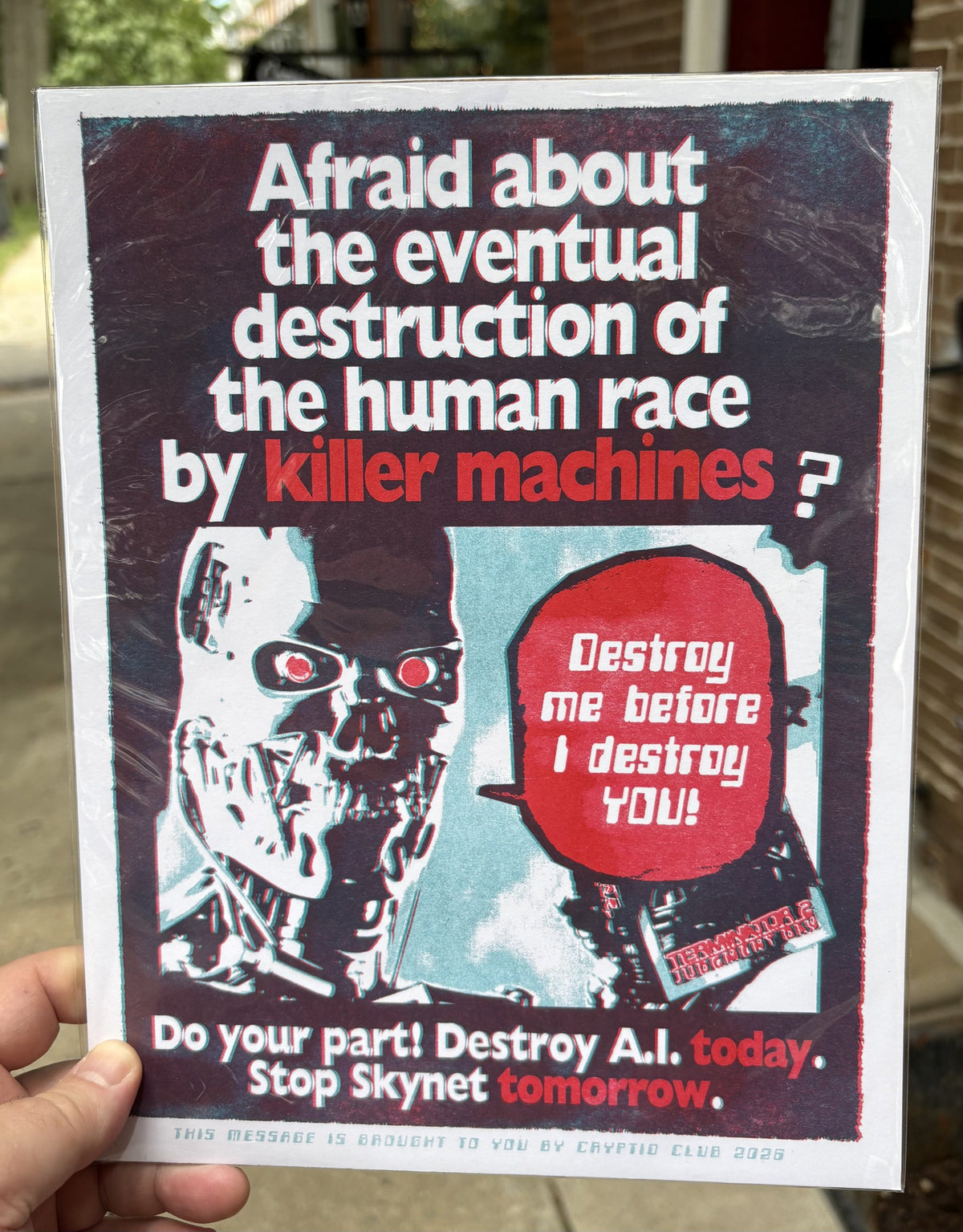 Killer Machines; Destroy A.I. Today | 8.5x11 Print