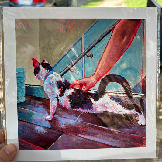 Cat Stretching | 8.5 x 8.5 Print