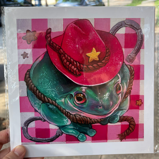 Cowboy Toad | 8.5 x 8.5 Print