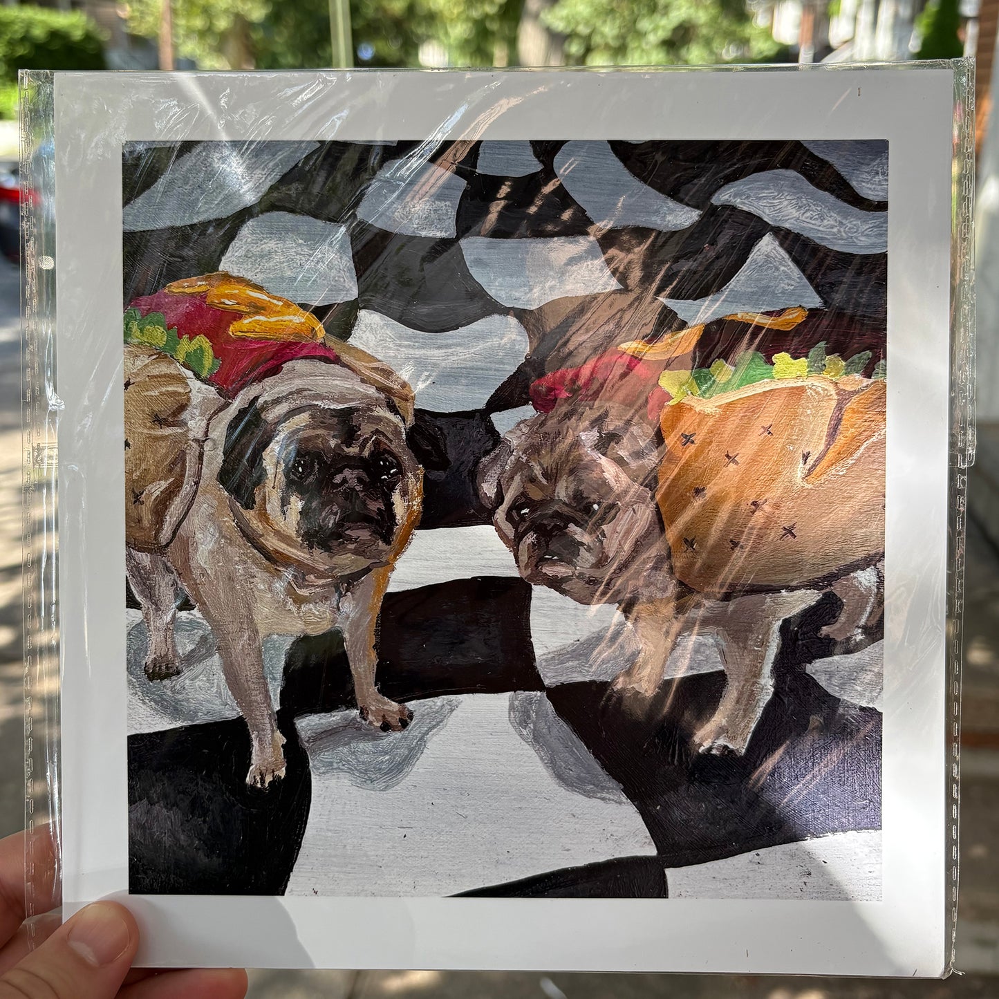 Hot Dog Pugs | 8.5 x 8.5 Print
