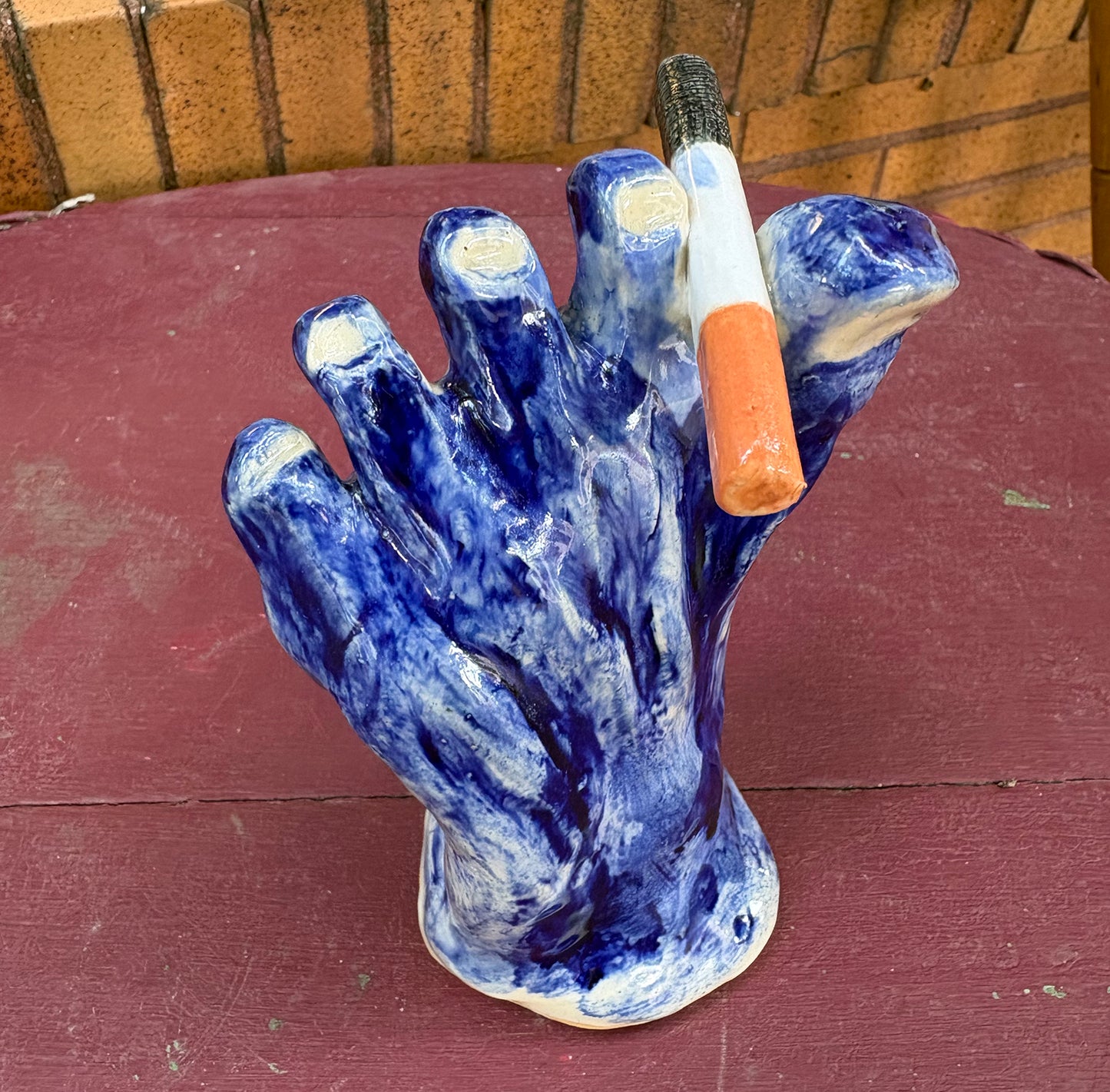 Blue Foot with Cigarette | Ceramics