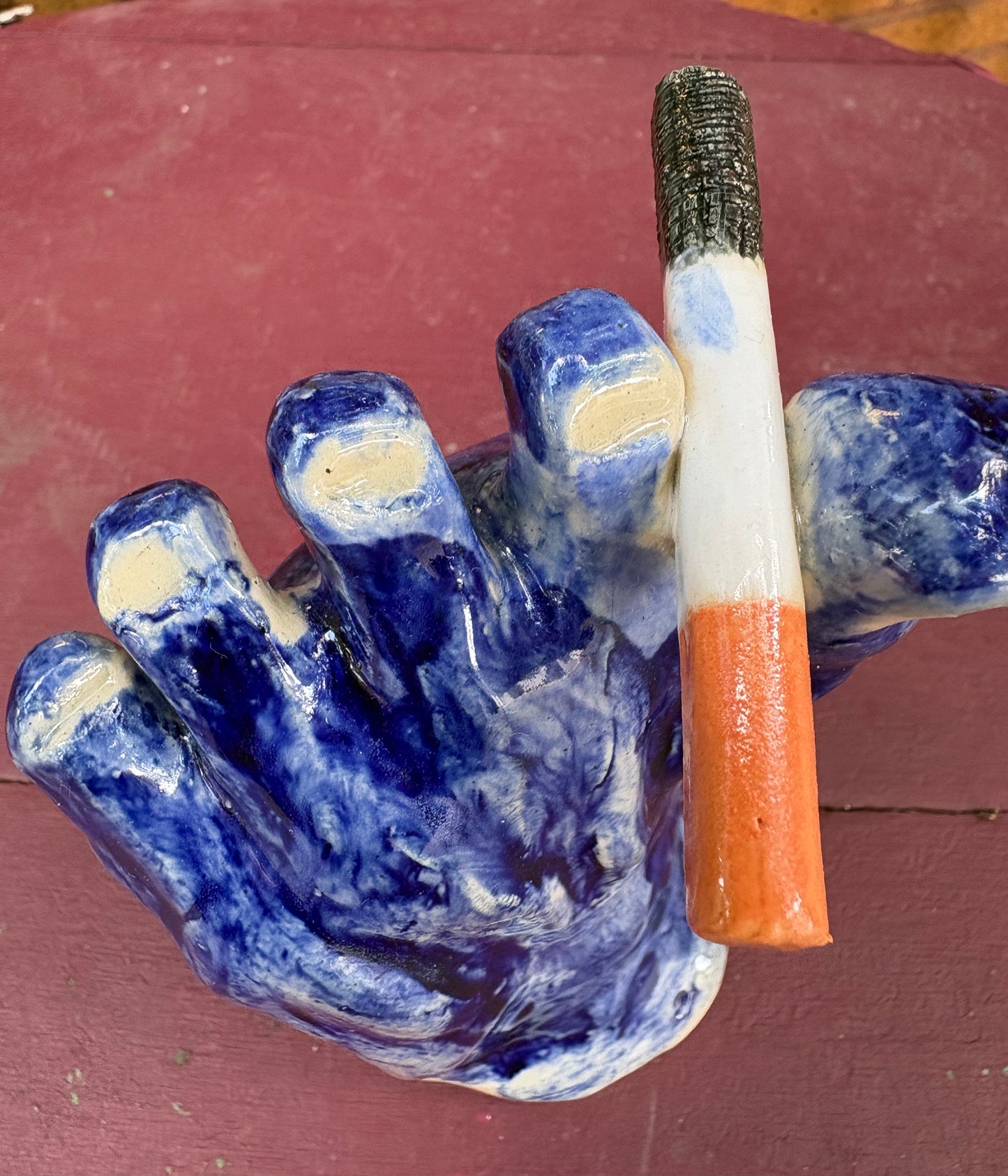 Blue Foot with Cigarette | Ceramics