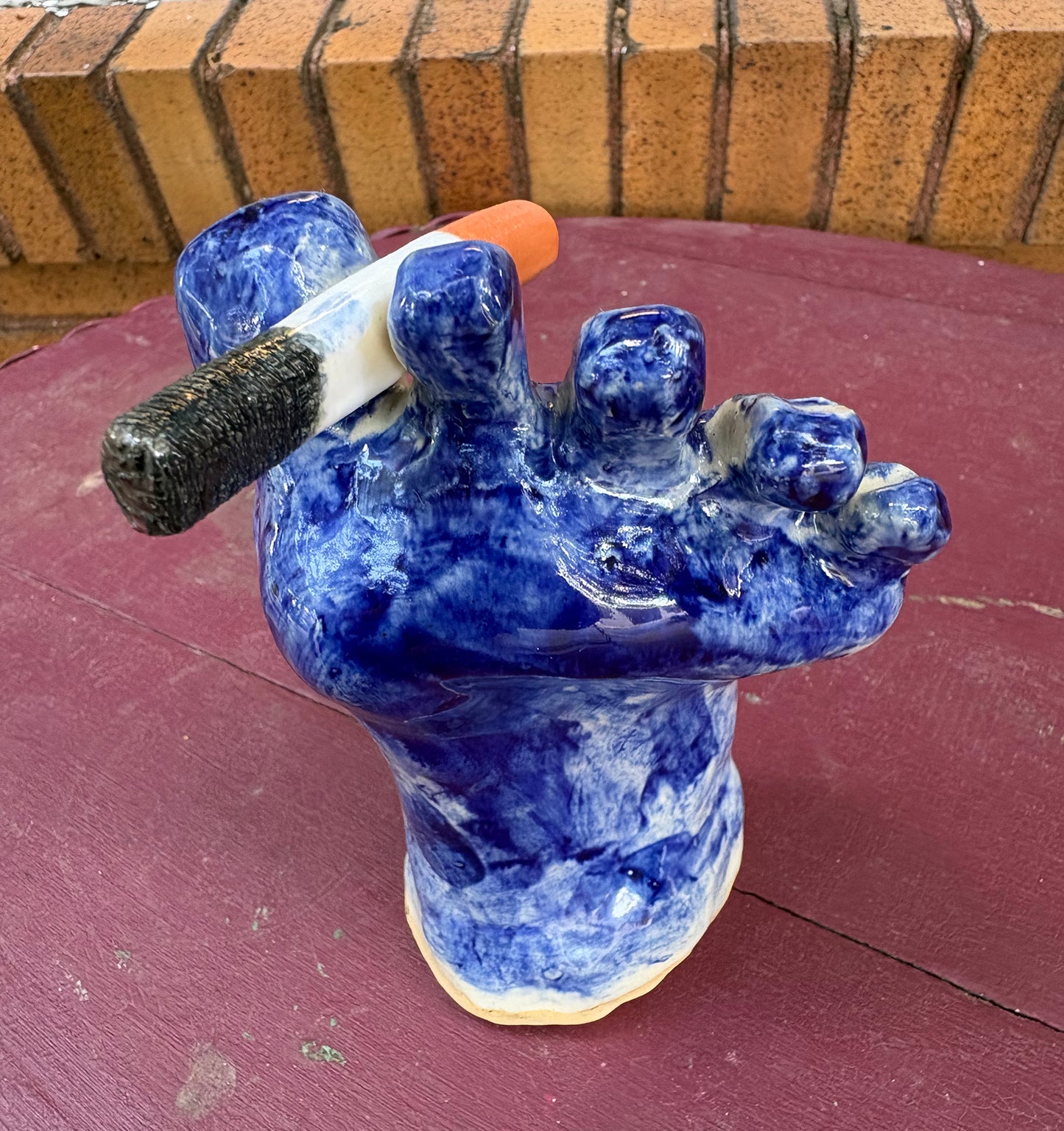 Blue Foot with Cigarette | Ceramics