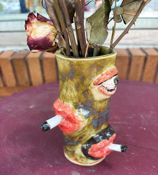 Mouth, Nose and Cigarette Vase | Ceramics