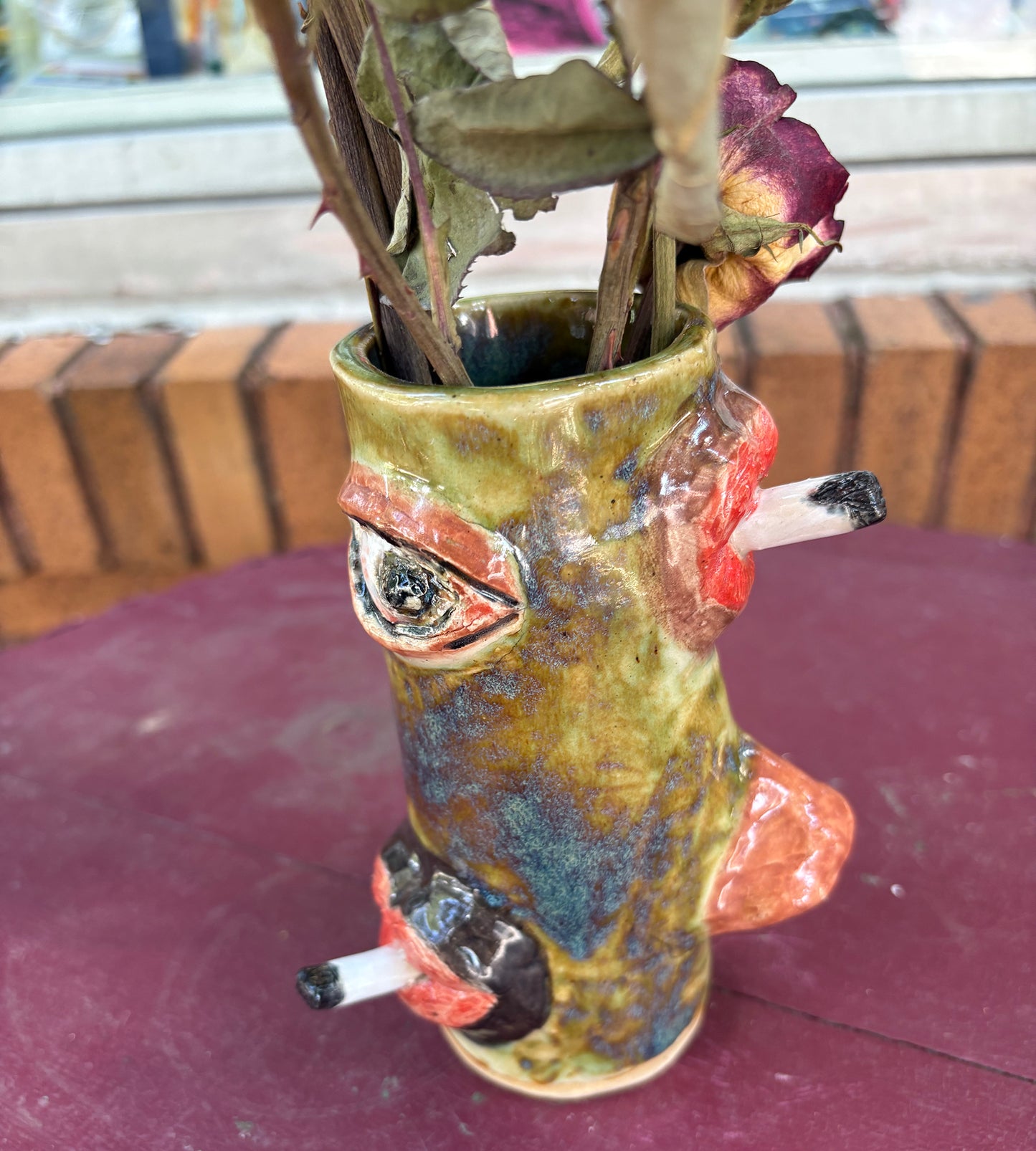 Mouth, Nose and Cigarette Vase | Ceramics
