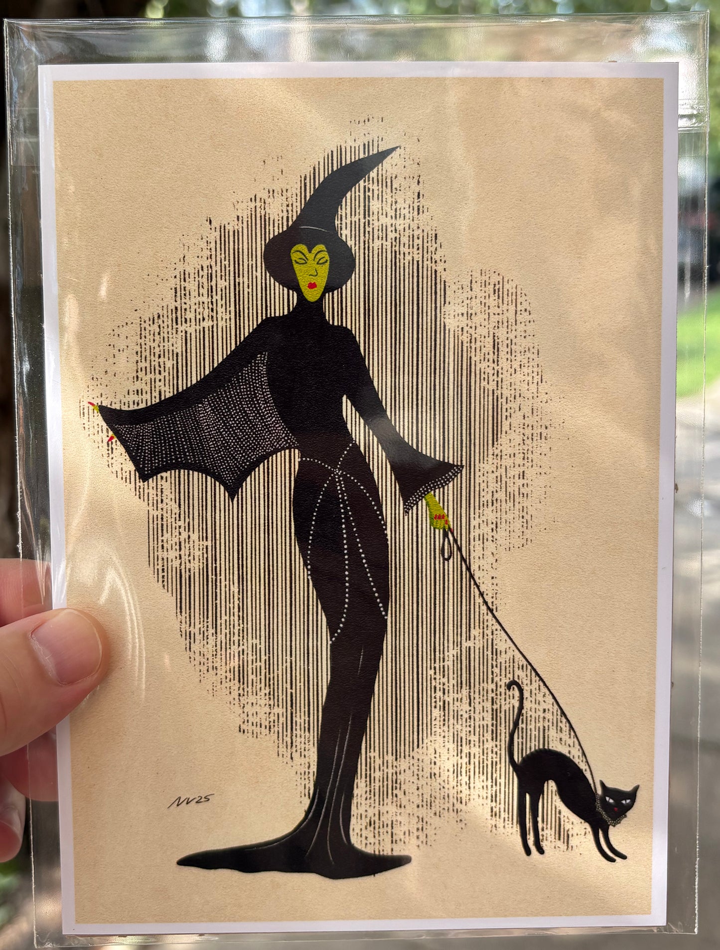 Witch with Black Cat | 5x7 Print