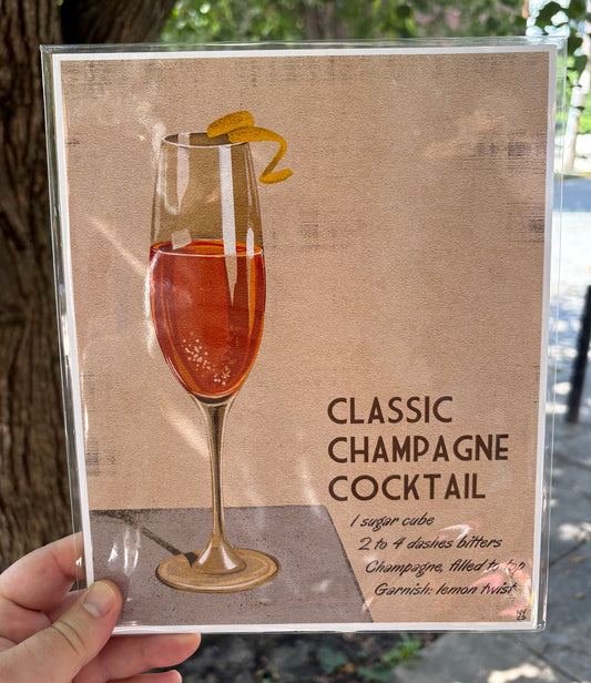 8x10 Classic Champagne Cocktail | 8x10 Print