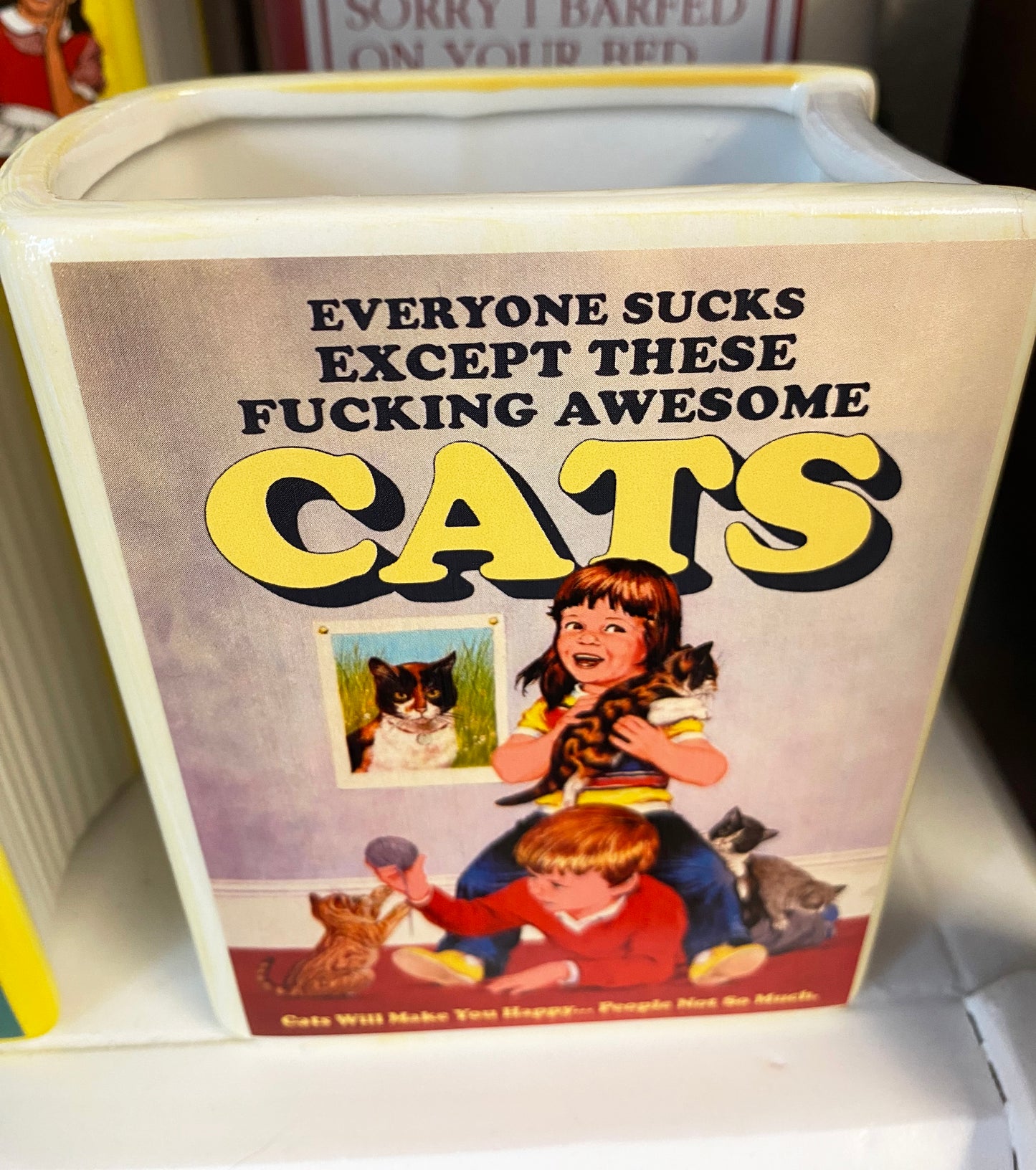 Everyone Sucks Except For These Cats | Book Vase