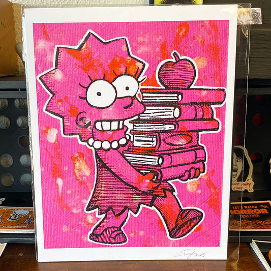 Lisa Simpson with Books | 8x11 Print