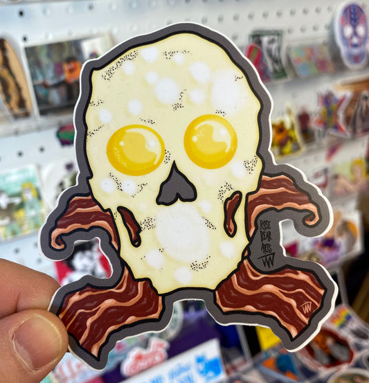 Bacon & Eggs Skull | Sticker