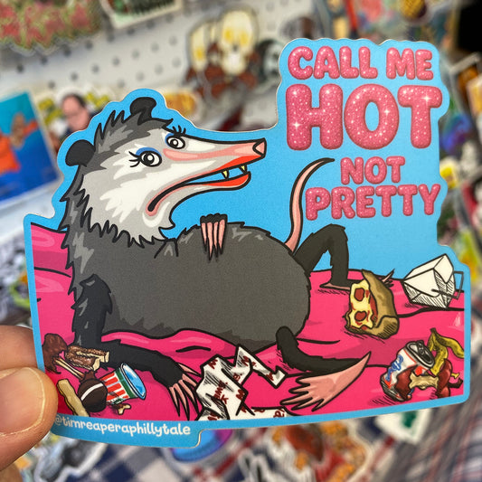 Call Me Hot, Not Pretty | Rosebear Arts Sticker