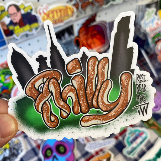 Philly Pretzel City Scape | Sticker