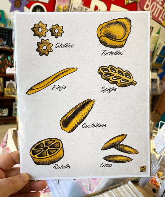 Pasta: Stelline, Tortelli, Fileja  | 8x10 Print